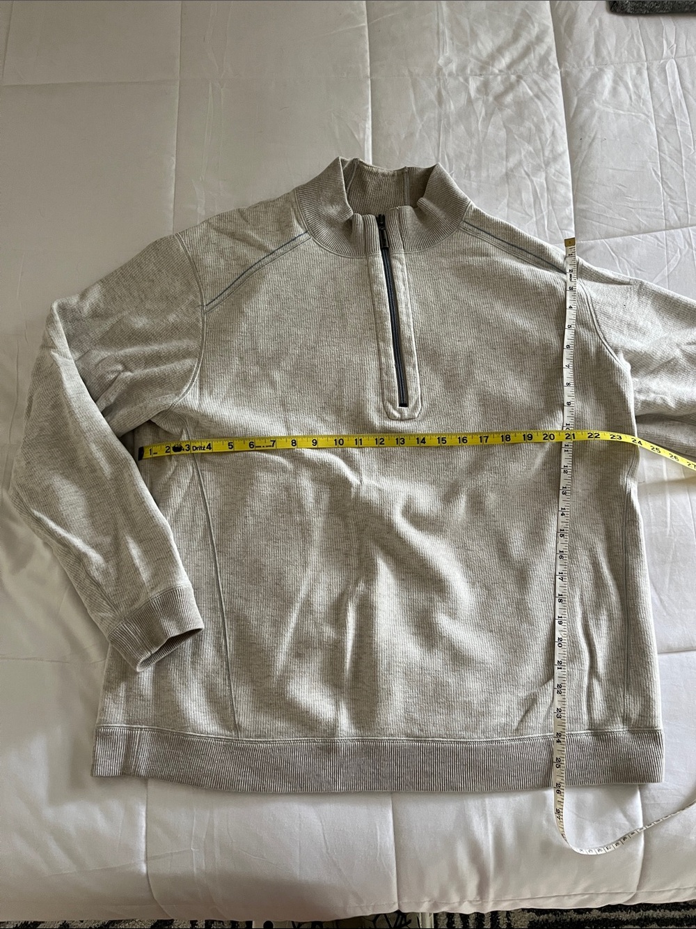 Tommy Bahama Men's Light Gray Quarter-Zip Knit Pullover Reversible